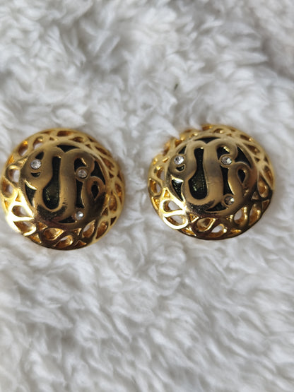 Boucles d’oreilles clip-on métal doré ajouré