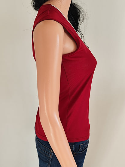 ❤️ Débardeur Rouge Zippé La City – Élégance et Modernité - Taille 34/36/XS