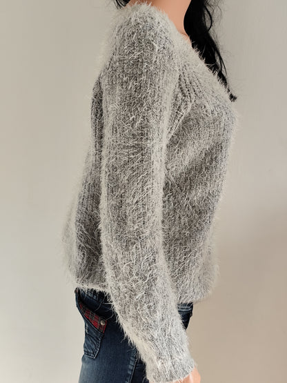 Pull duveteux gris clair Cache Cache – T. 40 &nbsp;(convient 38/40)