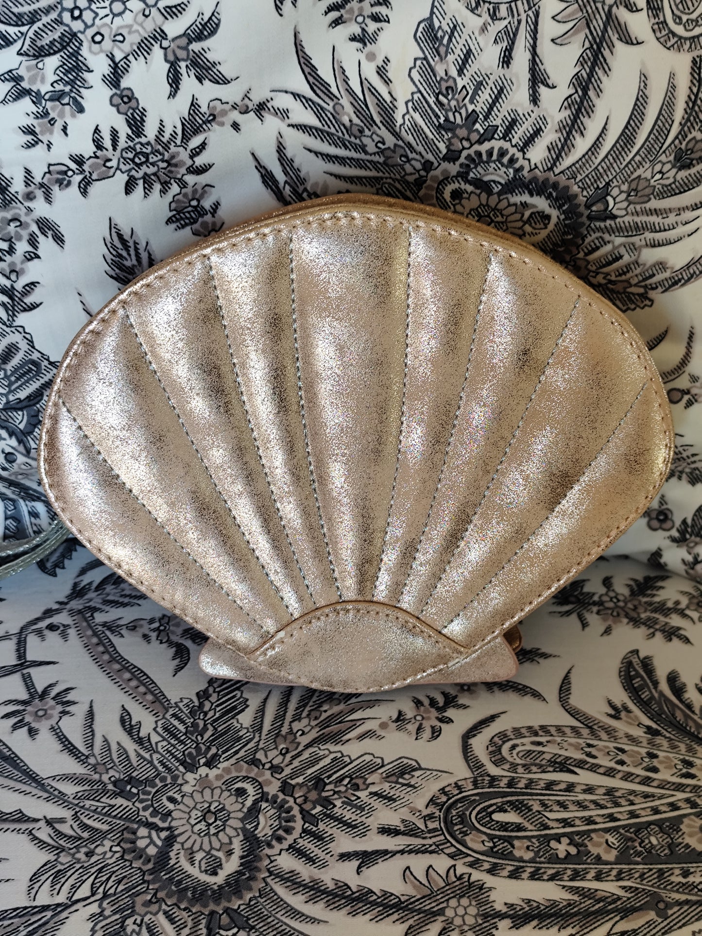 Petite pochette "Coquillage" Etam - Rose gold irisé