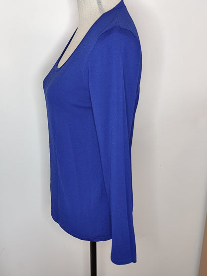 Haut Bleu Électrique Christine Laure – Taille 38/40 – Élégance Structurée