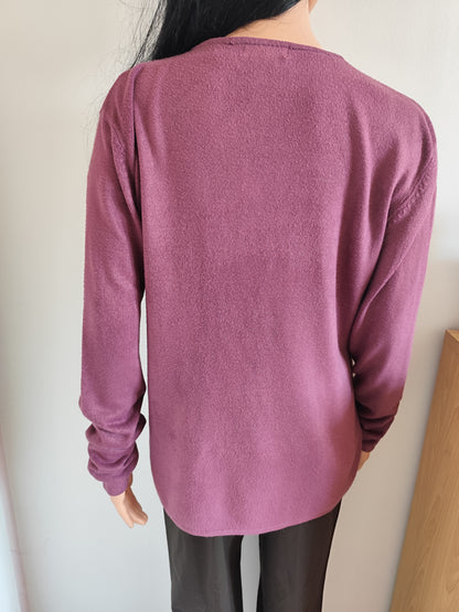 💜 Gilet Damart Vintage  – Broderies Florales – Taille 38