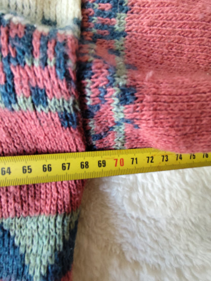 Veste Jacquard vintage à capuche – laine mélangée – T. 46/48