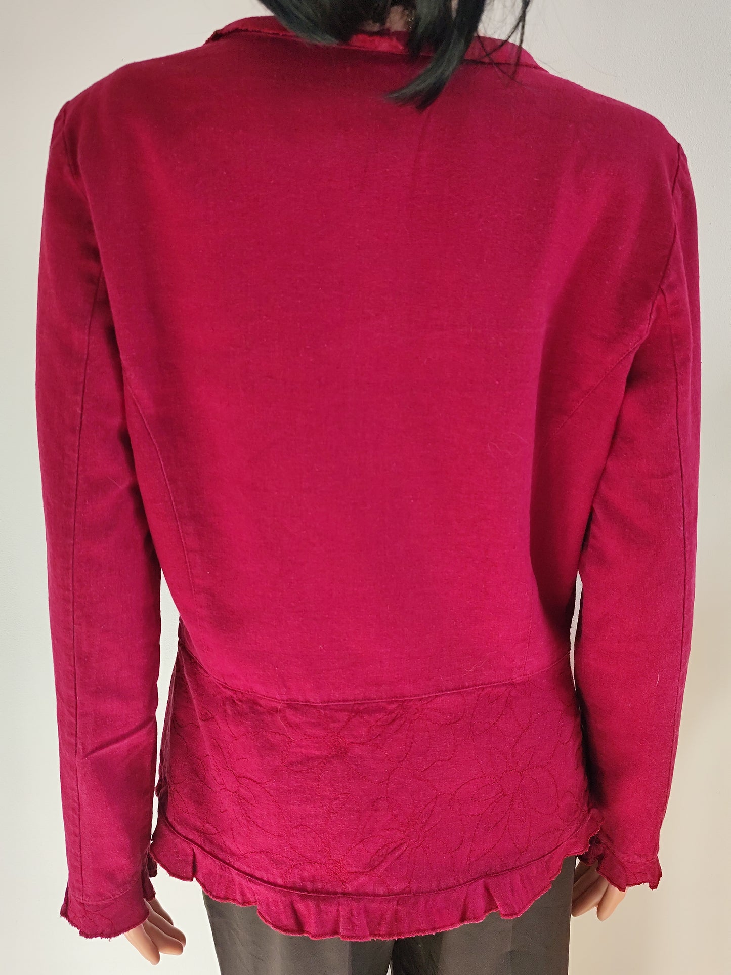 Veste Rouge en Lin Mélangé – Élégance Décontractée - Taille 40/42