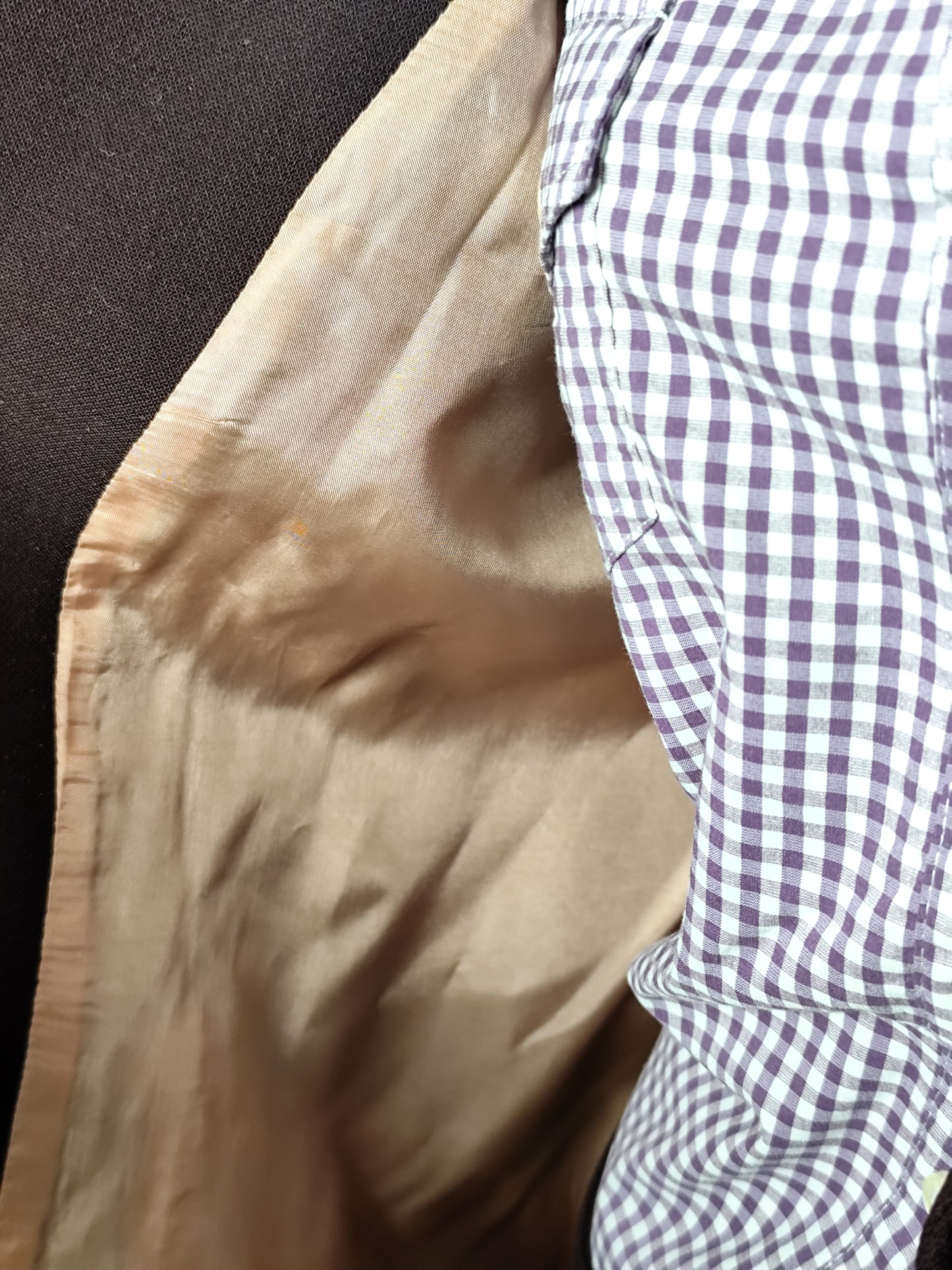 Tailleur jupe couleur prune Montigny Paris – Veste 44 / Jupe 42