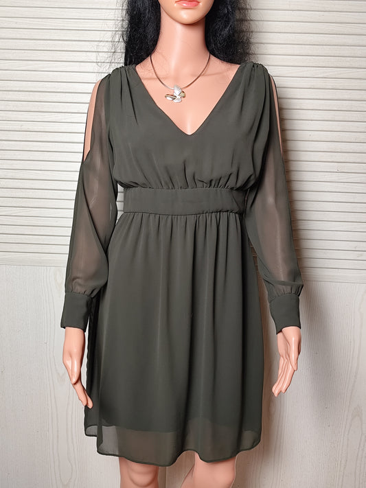 Robe fluide kaki manches fendues – Naf Naf – Taille 38