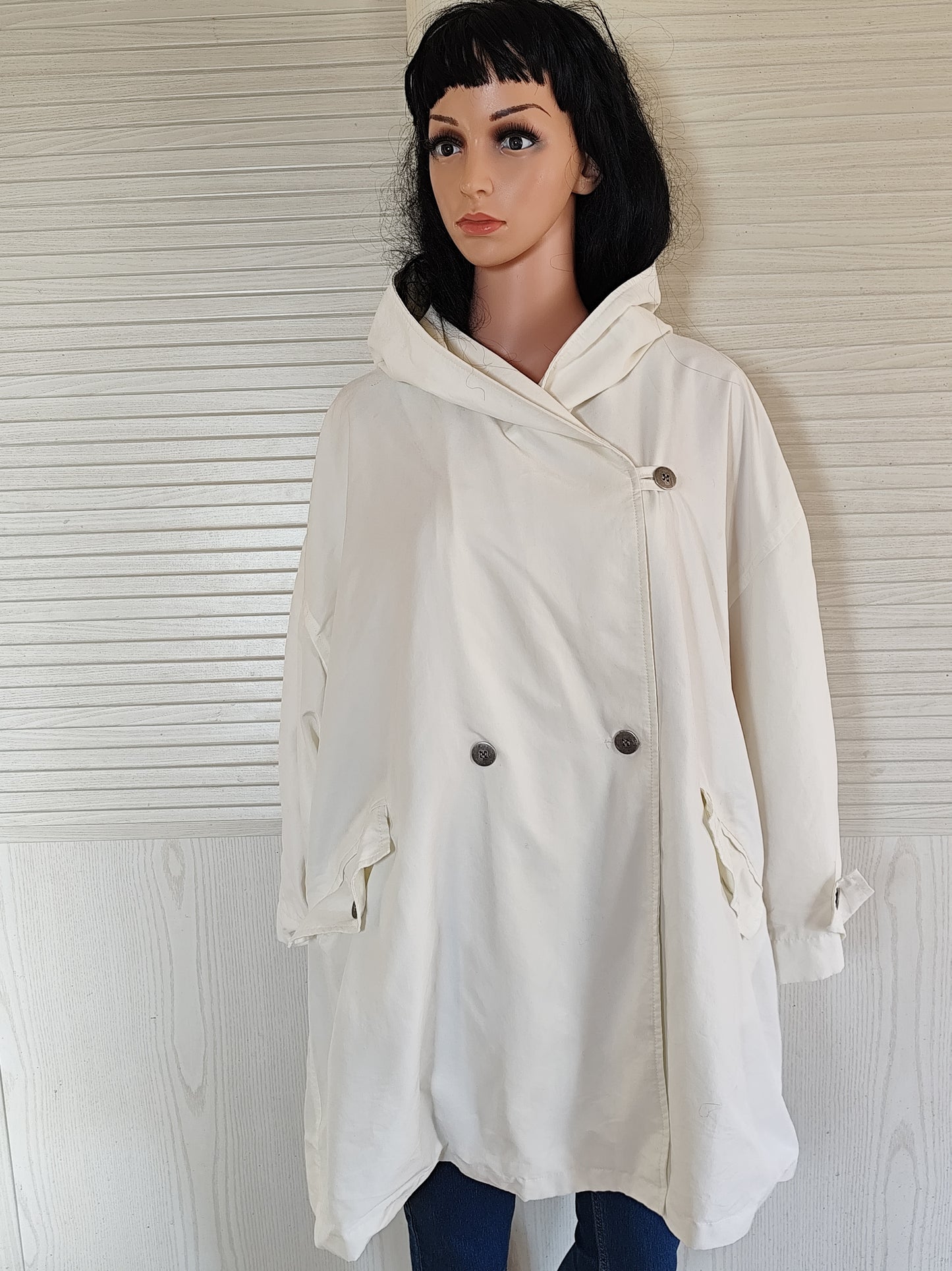Trench  léger blanc cassé à capuche - Impertinence Paris - Taille unique/oversize 42 au 52