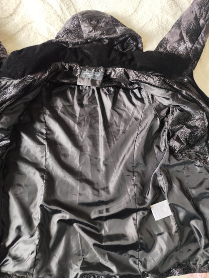 Doudoune imprimée noir & gris – Fashion Concept – Taille 42