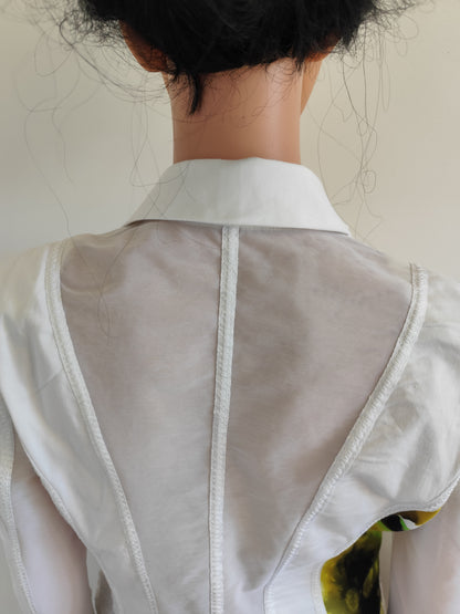 Chemisier vintage Fuego Woman – broderies appliquées & détails couture – T40