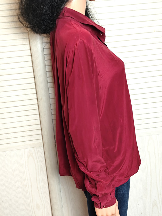 Chemise en soie COS bordeaux - Taille 38