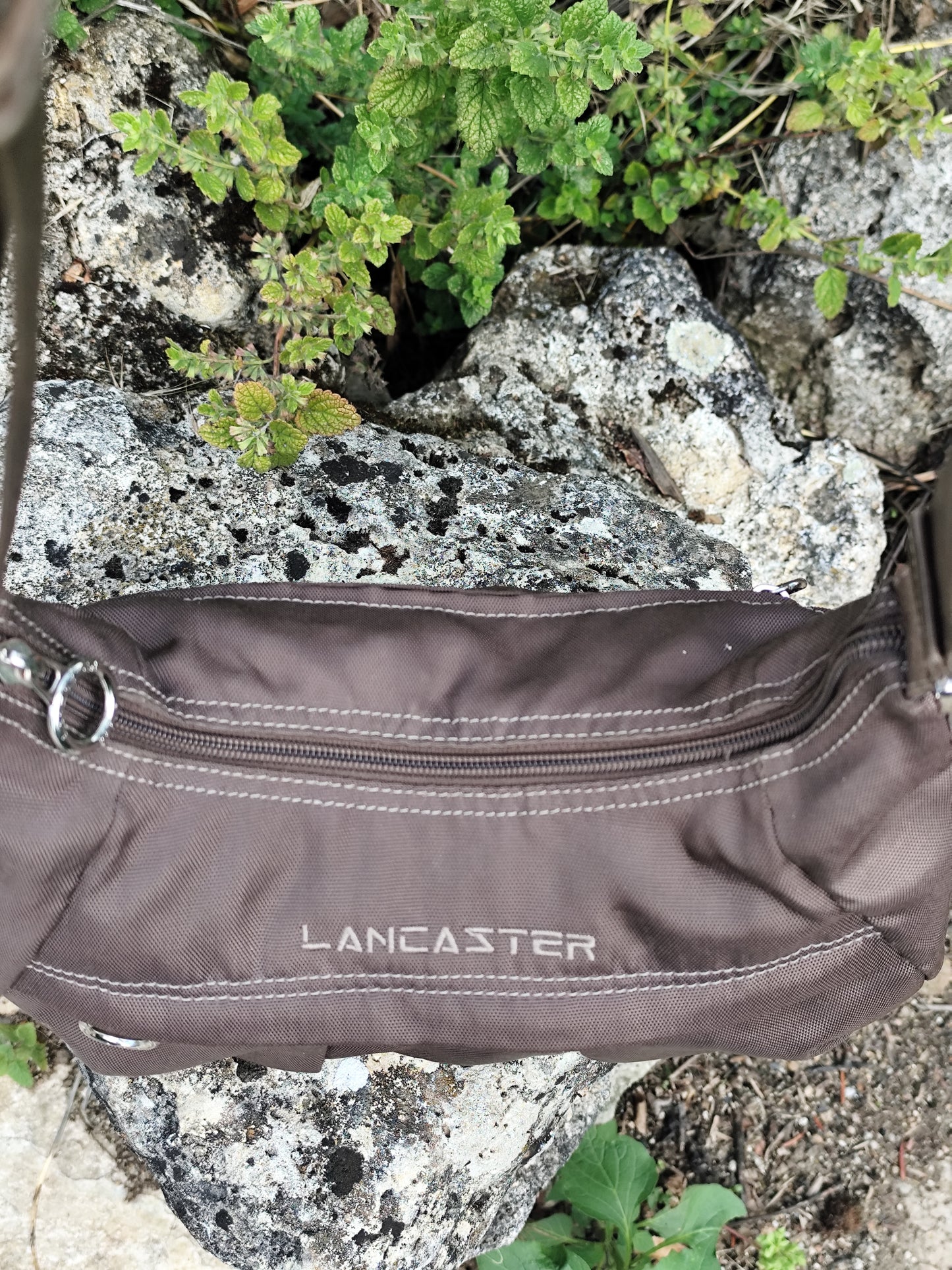 Sac baguette Lancaster Paris – Toile  Taupe