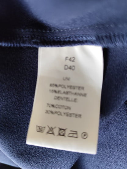 Robe bleu marine & dentelle blanche – Christine Laure – T42/44