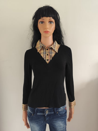 Top noir col chemise écossais Xanaka y2k - Taille 36/38