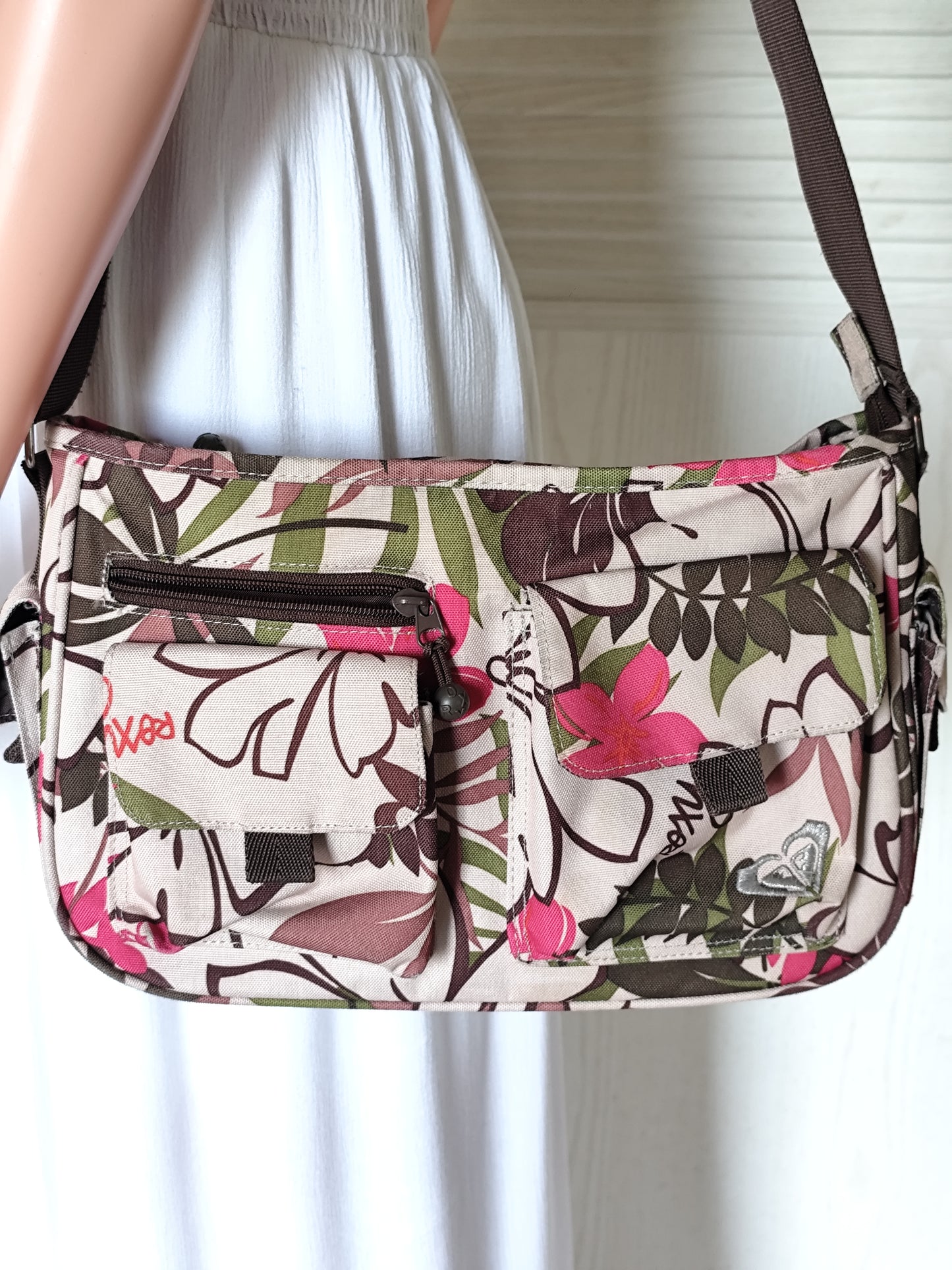 Sac bandoulière imprimé floral tropical -  Roxy - 22 x 33 cm