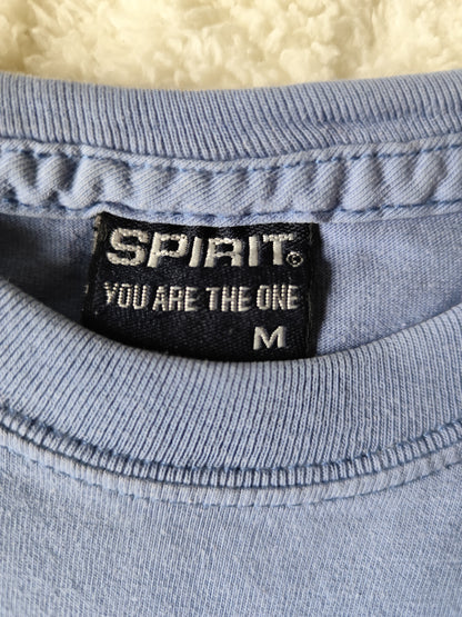 T-shirt vintage Spirit bleu cartoon – Taille M (oversize)