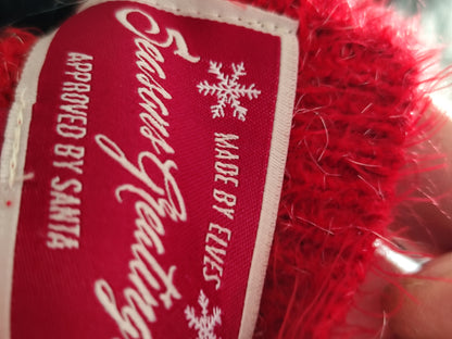 Pull de Noël rouge – pingouin & renne – T. 38/40