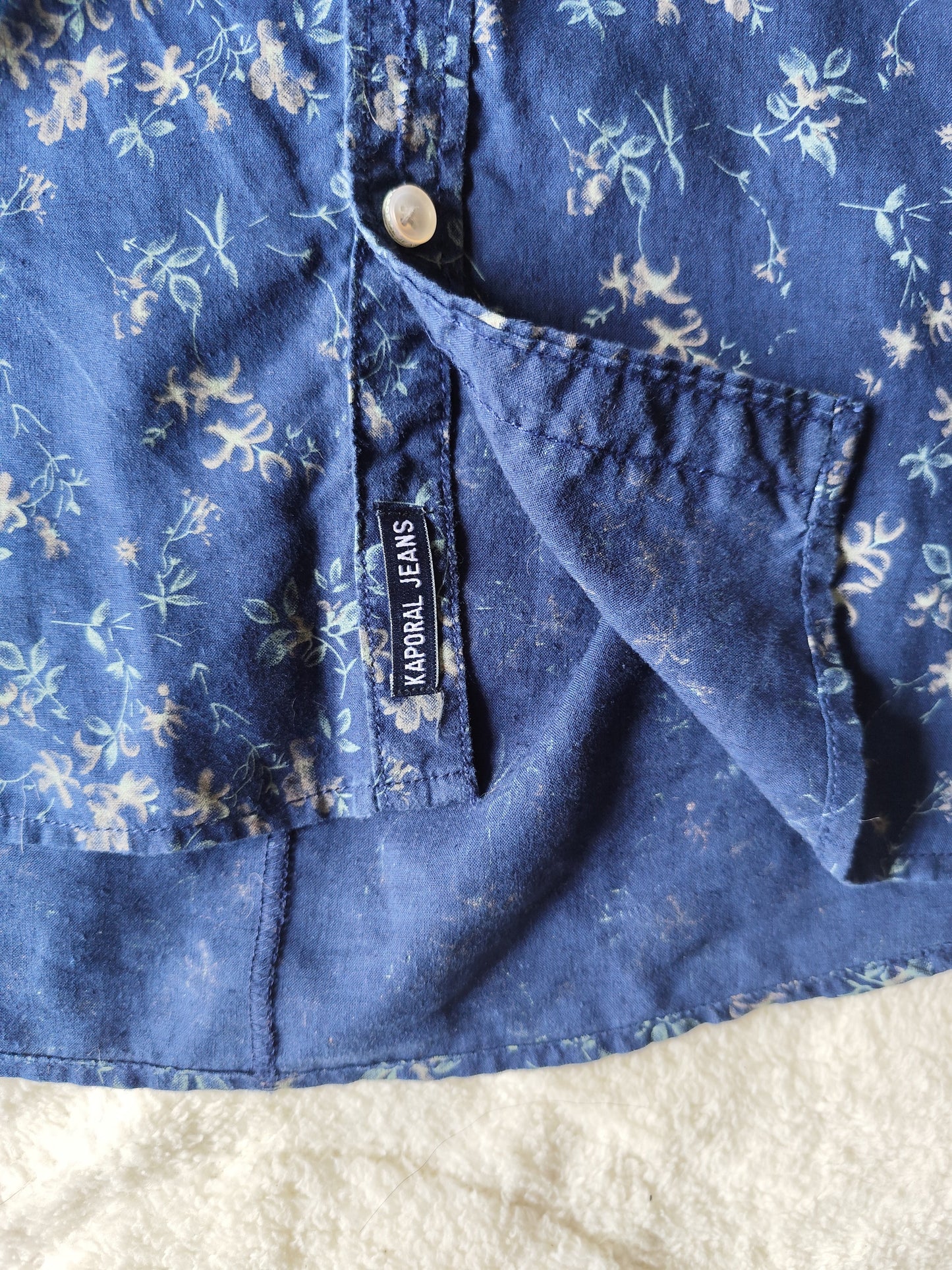 Chemise homme Kaporal bleu marine imprimé floral - Taille L