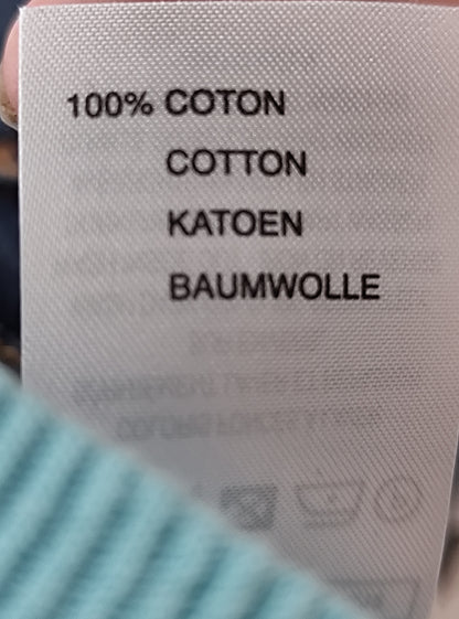 🌿 Haut bleu ajouré en coton – Damart - Taille 38/40 🌿