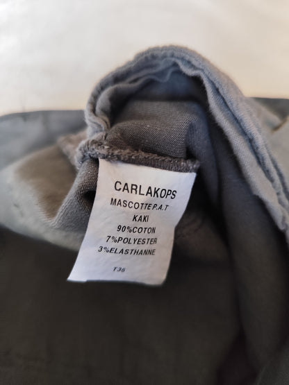 Jean bootcut kaki - bas effilochés - Carlakops Paris - Taille 34/36