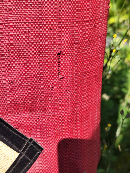 Sac cabas en fibres naturelles – Style ethnique rouge & noir