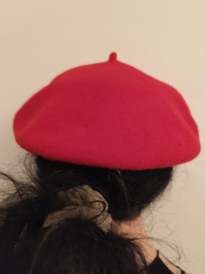 Béret rouge en pure laine