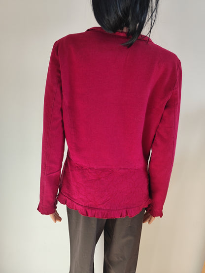 Veste Rouge en Lin Mélangé – Élégance Décontractée - Taille 40/42