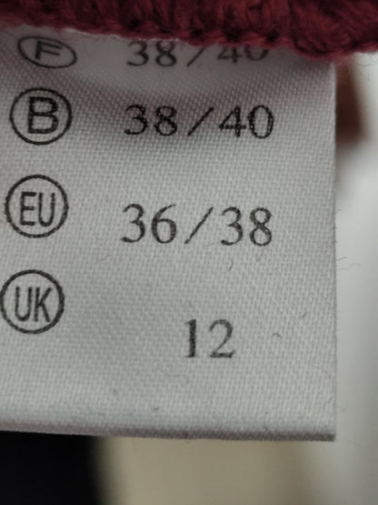 Pull col montant framboise – laine mélangée -  Taille 38/40