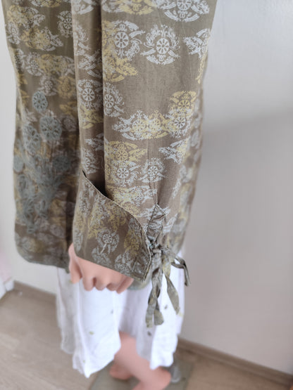 Tunique Miss Captain kaki motifs floraux – Taille 38
