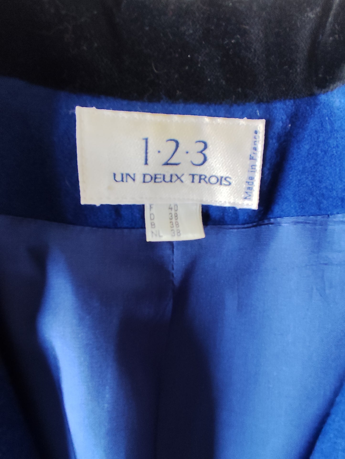 Veste blazer 1.2.3 Paris – pure laine vierge – col velours - Taille 40