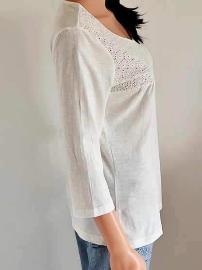 T-shirt brodé Daxon en coton – Taille M (38/40)