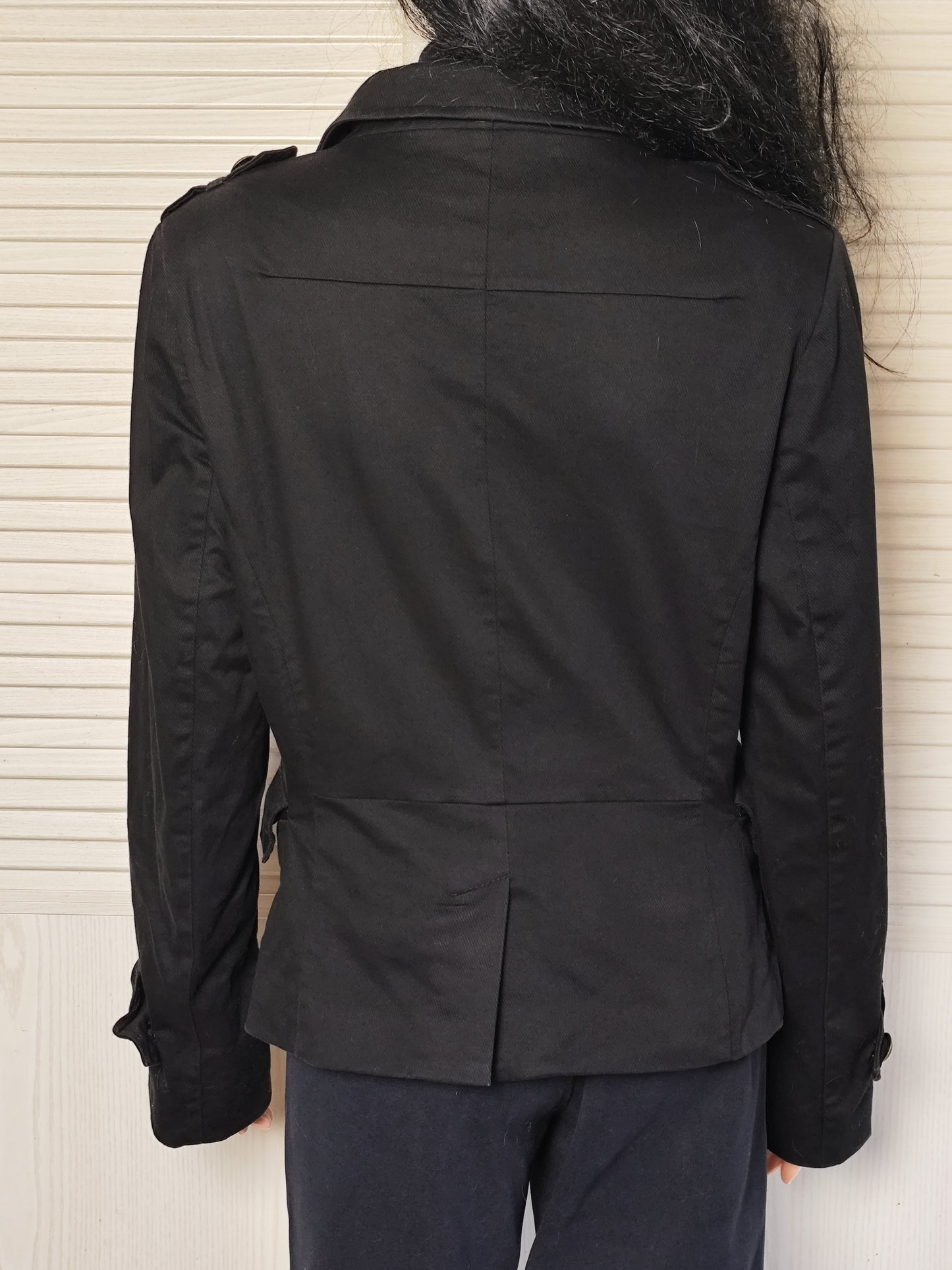 Veste en toile noire style officier coton - Camaïeu - Taille 40/42