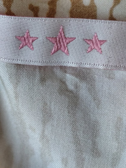 Chemise vintage beige imprimé abstrait –  Taille estimée 38/40