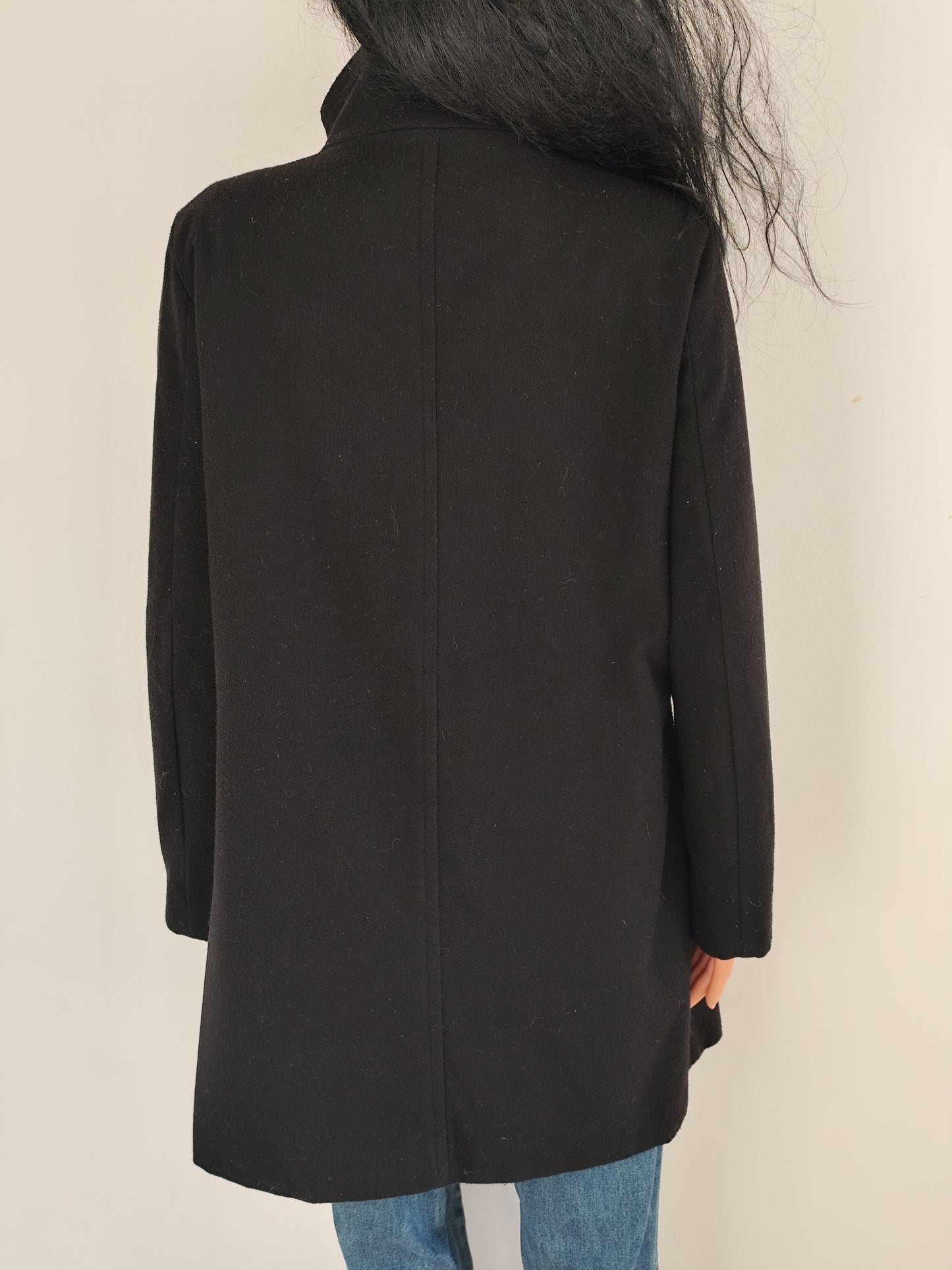 Manteau noir Bleu Bonheur col officier  - Taille 40