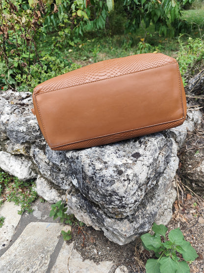 Sac Bowling Torrente Couture Camel Mouluré – Grand format