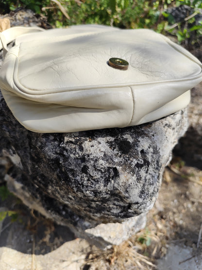Sac bandoulière crème vintage – petit format élégant