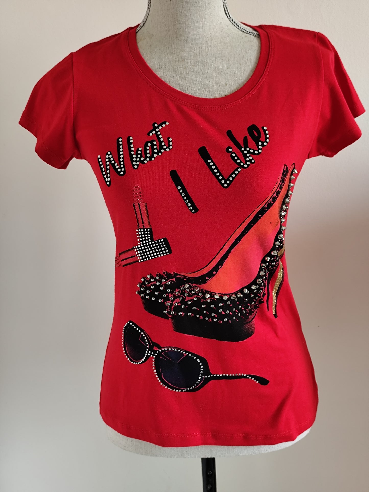 T-shirt Rouge Graphique – Taille 36/38