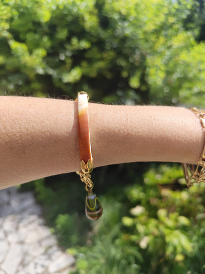 Parure collier et bracelet dent de castor