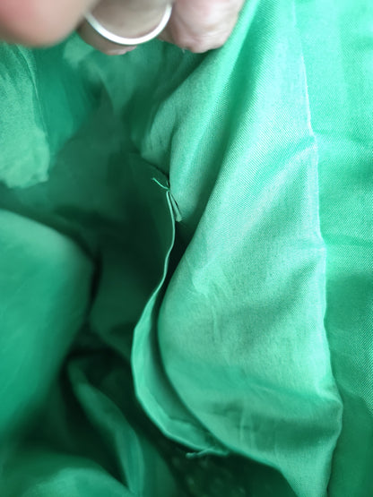 Sac cabas esprit bohème en papier tressé vert pomme