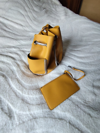 Sac Seau Moutarde + Pochette – Tom & Eva