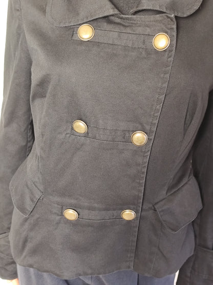 Veste en toile noire style officier coton - Camaïeu - Taille 40/42