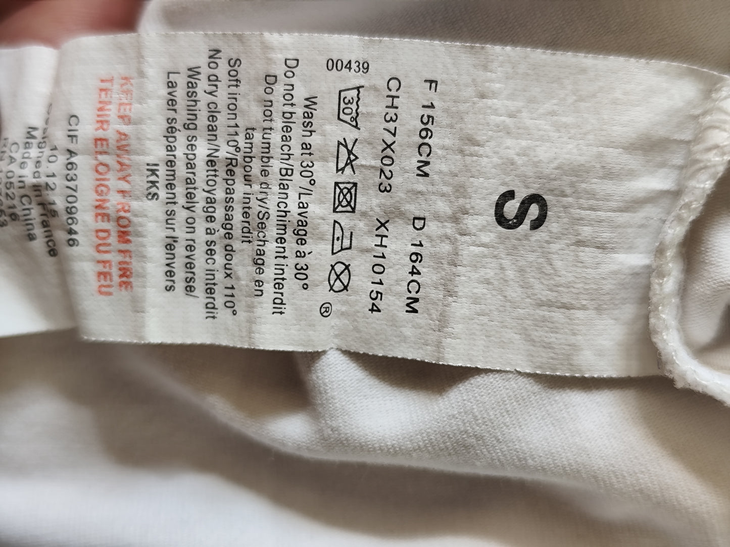 Top blanc IKKS à message manuscrit – Taille S/36/38