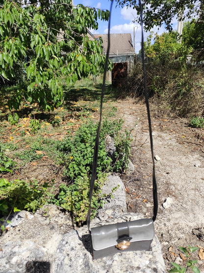 Sac bandoulière Lollipops mini – gris et noir – 18x11 cm