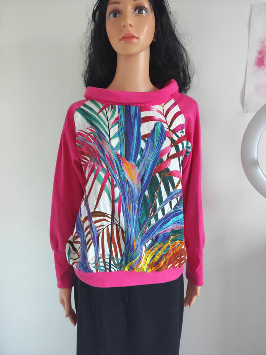 Sweat léger imprimé tropical – Taille estimée 40/42