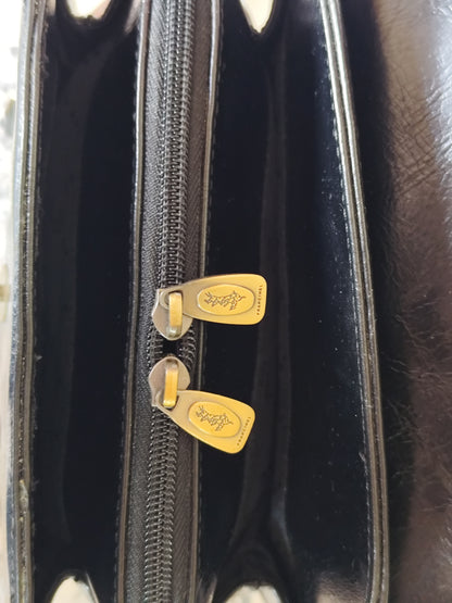 Sac à dos en cuir noir et boucles dorées -  Francinel