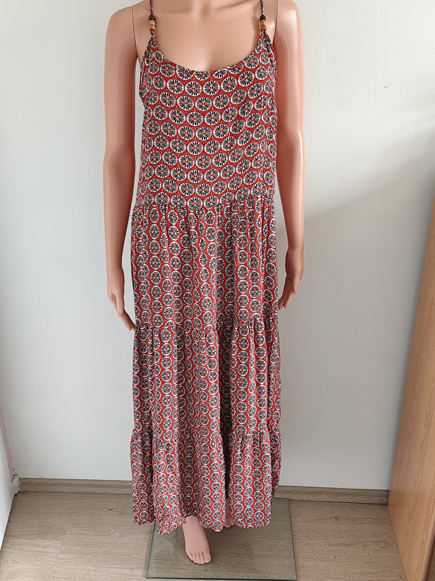 📸 Robe longue dos nu à motif ethnique – CC Collection – T. L/XL