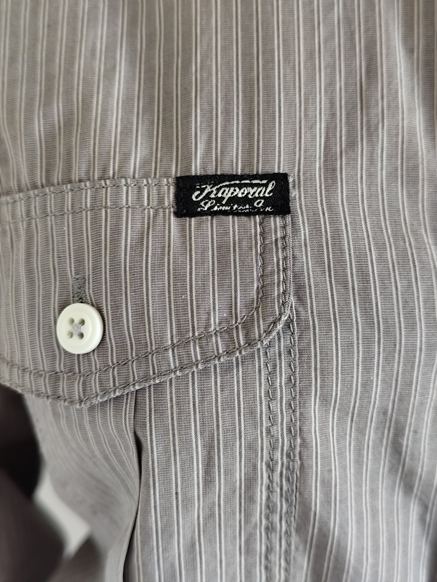 Chemise homme Kaporal grise rayée – 100% coton – Taille S
