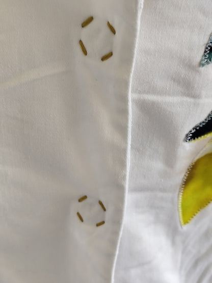 Chemisier vintage Fuego Woman – broderies appliquées & détails couture – T40