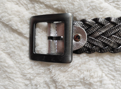 Ceinture Tressée Argentée Bohème – 90 cm