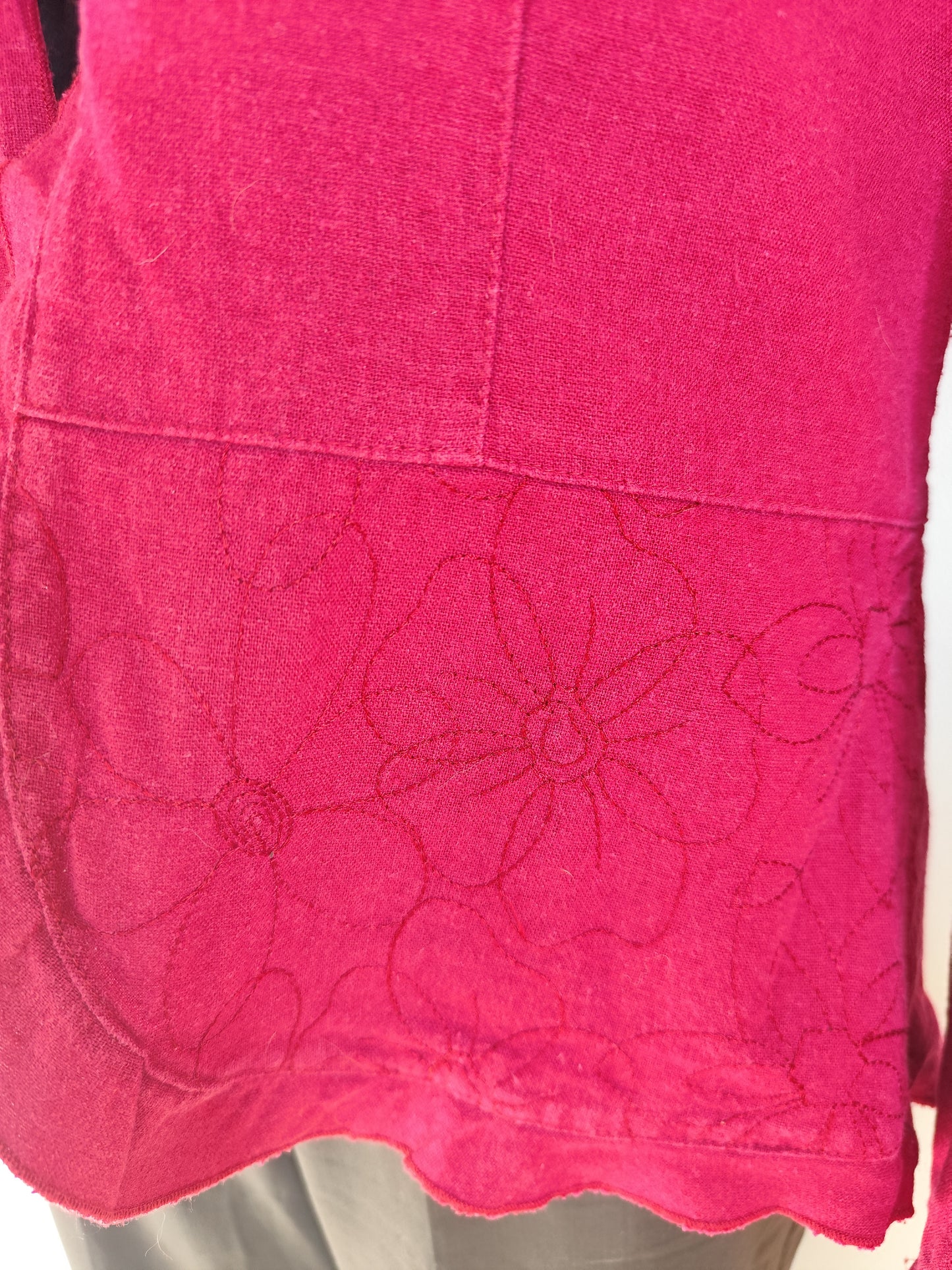 Veste Rouge en Lin Mélangé – Élégance Décontractée - Taille 40/42