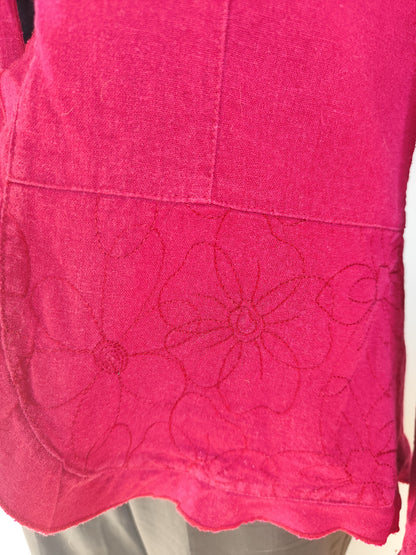 Veste Rouge en Lin Mélangé – Élégance Décontractée - Taille 40/42